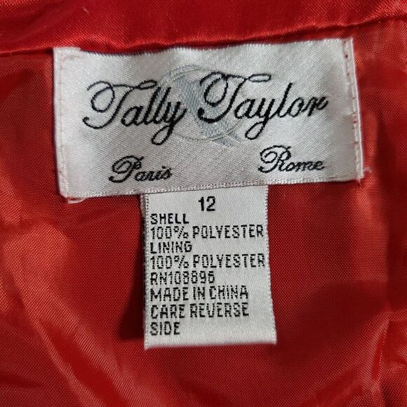 Tally Taylor Red Sheath Dress Size 12 Church Formal Beaded Sleeveless Womens - Picture 13 of 14
